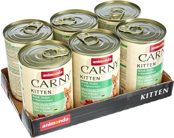 animonda ¦ CARNY  Kitten -  Rind, Huhn & Kaninchen -  6 x 400 g ¦ nasses Katzenfutter in Dosen