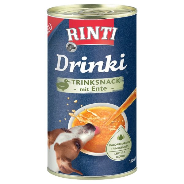 RINTI - Drinki &brvbar; Ente 6 x185ml &brvbar; Trinksnack f&uuml;r Hunde