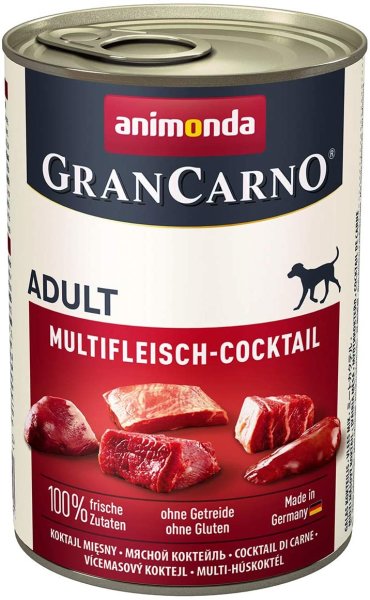 animonda ¦ GranCarno Adult - Multifleisch-Cocktail - 6 x 400g ¦ nasses Hundefutter in Dosen