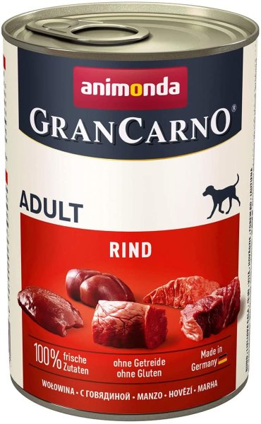 animonda &brvbar; GranCarno Adult -  Rind pur - 6 x 400g &brvbar; nasses Hundefutter in Dosen