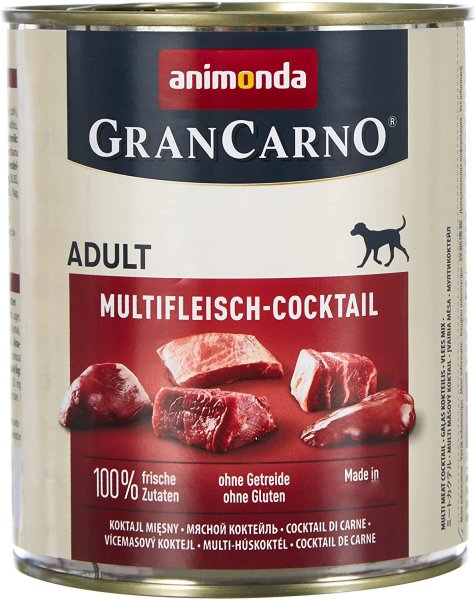 animonda ¦GranCarno Adult - Multifleisch-Cocktail - 6 x 800 g¦ nasses Hundefutter in Dosen