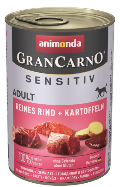 animonda&brvbar; GranCarno - Sensitive - Rind+Kartoffeln 6x 400g&brvbar; nasses Hundefutter in Dosen