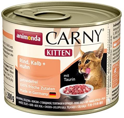 animonda ¦ CARNY Kitten -  Rind, Kalb & Huhn - 12 x 200g ¦ nasses Katzenfutter in Dosen