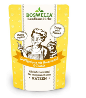 BOSWELIA - Landhausküche ¦  Geflügel PUR mit Borretschöl - 12 x 100g ¦ nasses Katzenfutter im Pouchbeutel