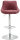 CLP Barhocker LAZIO mit Kunstlederbezug | Drehbarer Thekenhocker mit Fußstütze | Höhenverstellbarer Barstuhl mit Trompetenfuß in Chrom-Optik Bordeauxrot