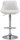 CLP Barhocker LAZIO mit Kunstlederbezug | Drehbarer Thekenhocker mit Fußstütze | Höhenverstellbarer Barstuhl mit Trompetenfuß in Chrom-Optik Weiß