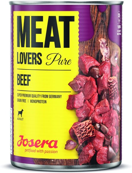 JOSERA ¦ Meat Lovers Pure Beef-  hoher Fleischanteil  getreidefrei - 6 x 800 g ¦ nasses Hundefutter in Dosen