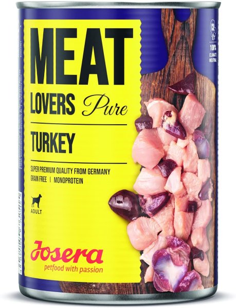 JOSERA¦ Meat Lovers Pure Turkey - leckere Pute - 6 x 800 g¦ nasses Hundefutter in Dosen