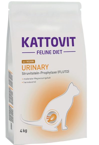 KATTOVIT &brvbar; Feline Urinary - Huhn - 4kg &brvbar; trockenes Katzenfutter bei Erkrankungen der unteren Harnwege