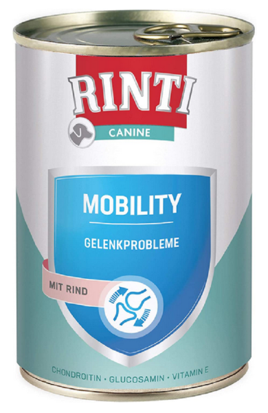 RINTI - Canine &brvbar; Mobility - Rind - 6 x 400g &brvbar; nasses, spezielles Hundefutter in Dosen