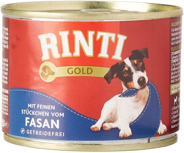 RINTI - Gold &brvbar; Fasan- 12x185g &brvbar; nasses Hundefutter in Dosen