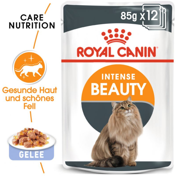 ROYAL CANIN Cat ¦ Multipack - Intense Beauty in Gelee - 12 x 85g ¦ nasses Katzenfutter in Pouchbeutel