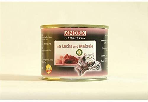 AMORA &brvbar; Fleisch pur mit Lachs &amp; Makrele - 6 x 200g &brvbar; nases Katzenfutter in Dosen