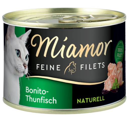 Miamor - Feine Filets ¦ Bonito-Thunfisch Naturell - 12 x 156g ¦ nasses Katzenfutter in Dosen
