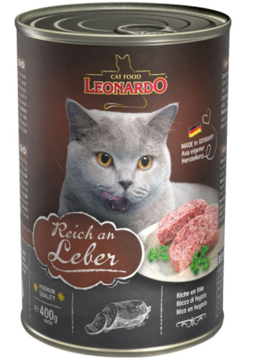 LEONARDO &brvbar; Reich an Leber - 24 x 400g &brvbar; nasses Katzenfutter in Dosen