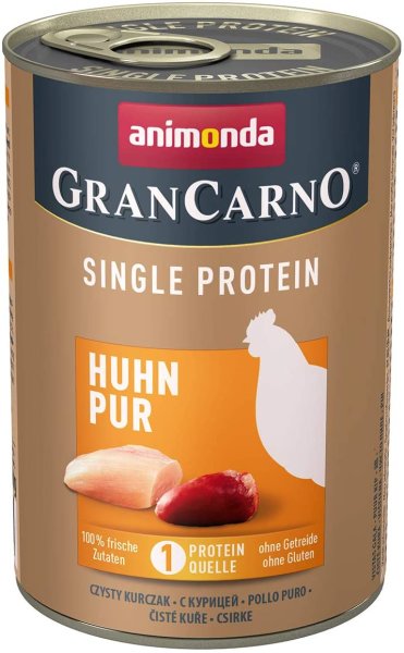 animonda - GranCarno &brvbar; Adult Single Protein - Huhn pur -  6 x 400 g &brvbar; nasses Hundefutter in Dosen