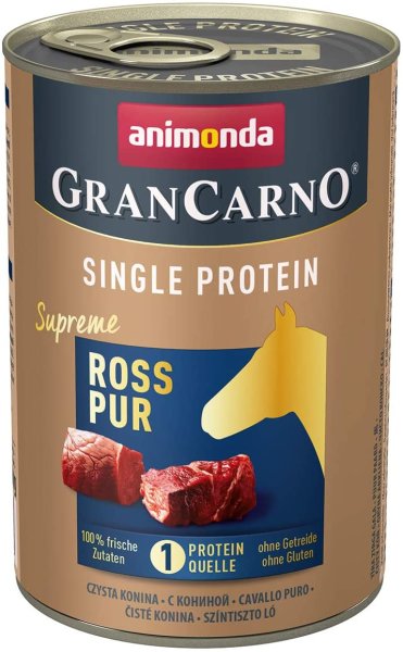animonda - GranCarno &brvbar; Adult Single Protein - Ross pur -  6 x 400 g &brvbar; nasses Hundefutter in Dosen
