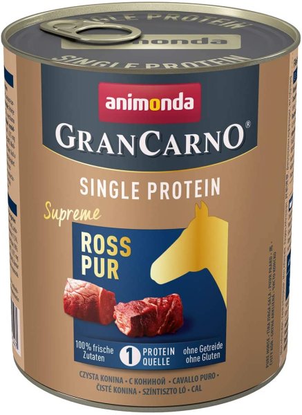 animonda - GranCarno ¦ Adult Single Protein -Ross pur - 6 x 800 g ¦ nasses Hundefutter in Dosen