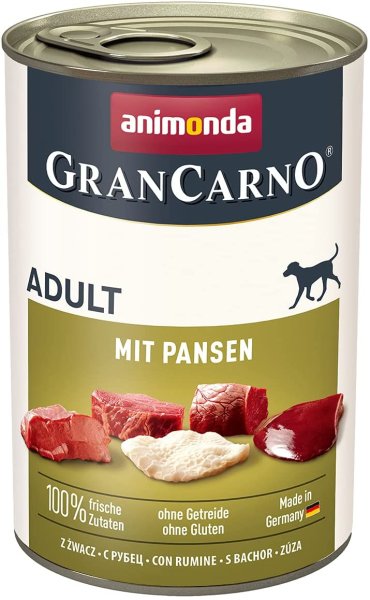 animonda - GranCarno ¦Adult  mit Pansen -  6 x 400 g ¦ nasses Hundefutter in Dosen