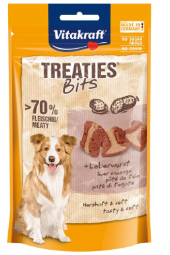 Vitakraft ¦ Treaties Bits - Leberwurst - 6 x 120g ¦ Snacks für Hunde