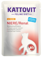 KATTOVIT ¦ Niere/Renal - mit Huhn - 24 x 85g ¦ Diät-Nassfutter für Katzen bei chronischer Niereninsuffizienz im Pouchbeutel