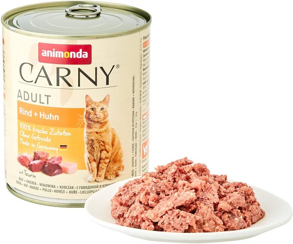animonda &brvbar; CARNY  Adult -  Rind + Huhn - 6 x 800 g &brvbar; nasses Katzenfutter in Dosen