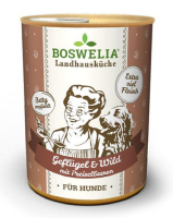 BOSWELIA - Bettys Landhausk&uuml;che &brvbar; Gefl&uuml;gel &amp; Wild mit Preiselbeeren - 12 x 400g &brvbar; nasses Hundefutter in Dosen