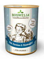 BOSWELIA - Bettys Landhausküche ¦ mit Rentier & Kartoffeln - 12 x 800g ¦ nasses Hundefutter in Dosen