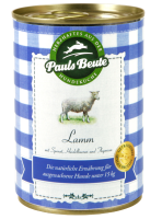 Pauls Beute ¦ Lamm mit Spinat, Heidelbeeren & Thymian - 6 x 400g ¦ nasses Futter für ausgewachsene Hunde