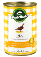 Pauls Beute ¦ Pute mit Zucchini, Cranberry & Basilikum - 6 x 400g ¦ nasses Futter für ausgewachsene Hunde in Dosen