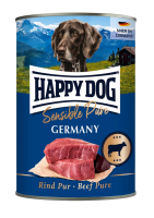 HAPPY DOG ¦ Mixpaket - Sensible pure - 4 verschiedene Sorten - 24 x 400g ¦ nasses Futter für ausgewachsene Hunde in Dosen