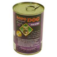 RopoDog ¦ Rind & Herz - 24 x 400g ¦ nasses Hundefutter für ausgewachsene Hunde in Dosen