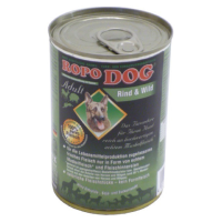 RopoDog &brvbar; Rind &amp; Wild - 24 x 400g &brvbar; nasses Futter f&uuml;r ausgewachsene Hunde in Dosen