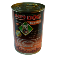 RopoDog ¦ Rind & Kalb - 24 x 400g ¦ nasses Futter für ausgewachsene Hunde in Dosen