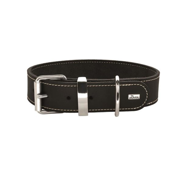 HUNTER AALBORG SPECIAL Hundehalsband, Leder, strapazierfähig, komfortabel, 40 (S), schwarz