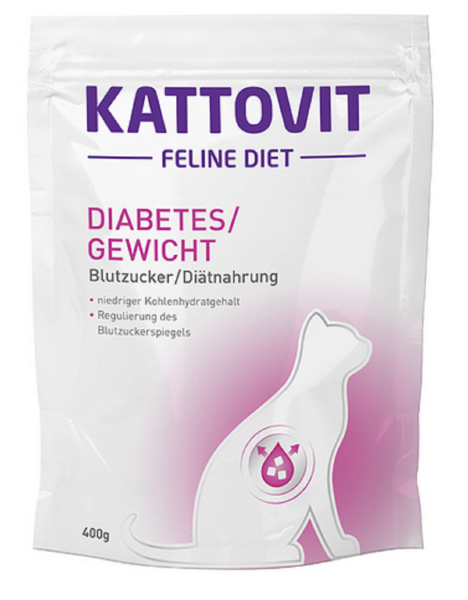 KATTOVIT ¦ Feline Diet - Diabetes/Gewicht - 400g ¦trockenes Katzenfutter für übergewichtige Katzen