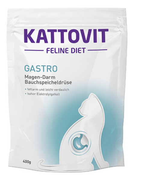 KATTOVIT ¦ Feline Diet - Gastro - 400g ¦trockenes Katzenfutter bei Erkrankungen des Magen-Darm-Trakts
