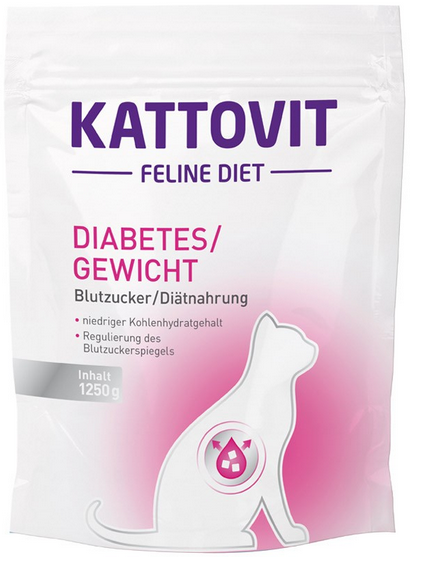 KATTOVIT &brvbar; Feline - Diabetes/Gewicht - 1,25kg &brvbar; trockenes Katzenfutter f&uuml;r &uuml;bergewichtige Katzen