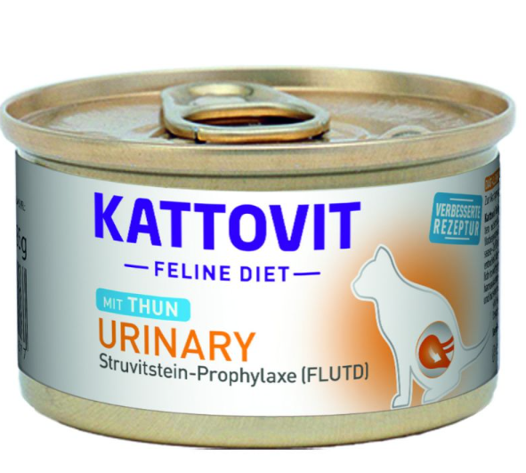 KATTOVIT ¦Feline Diet - Urinary - Thunfisch - 12 x 85g ¦ nasses Katzenfutter zur Verringerung von Struvitsteinen in Dosen