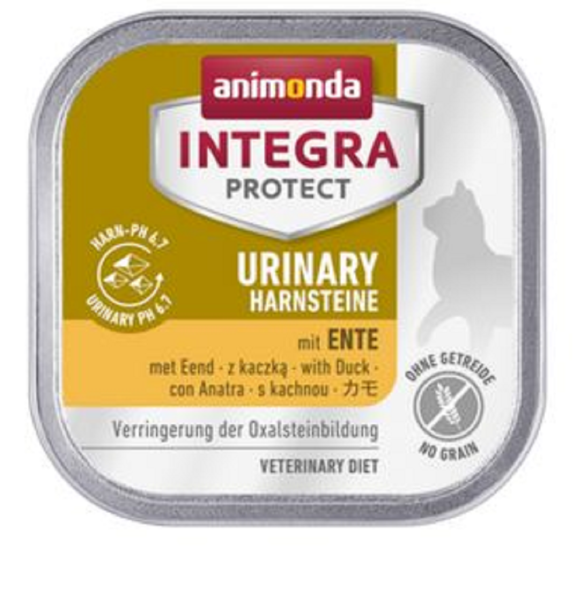 animonda ¦ Integra Protect - Urinary - Ente - 16 x 100g ¦ nasses Katzenfutter in Schälchen um die Oxalsteinbildung zu verringern