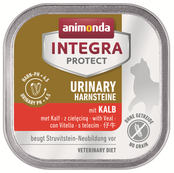 animonda ¦ Integra Protect - Urinary - kalb - 16 x 100g ¦ nasses Katzenfutter in Schälchen um erneuten Bildung von Struvitsteinen vorzubeugen