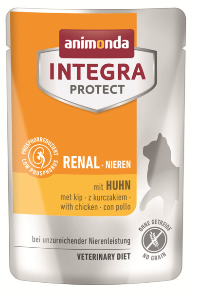 animonda ¦ Integra Protect - Renal - Huhn - 24 x 85g ¦ nasses Futter im Pouchbeutel für Katzen mit chronischer Niereninsuffizienz