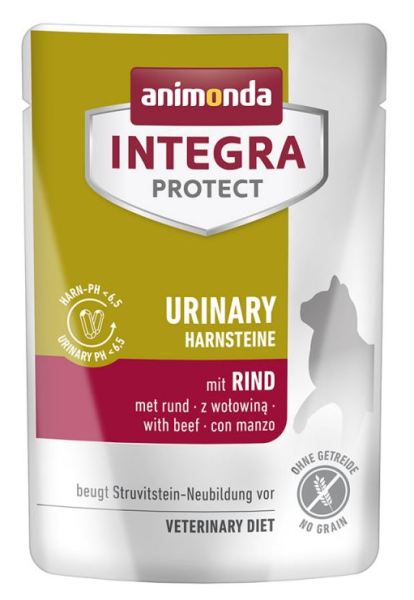 animonda ¦ Integra Protect - Urinary - Rind - 24 x 85g ¦ Diät-Nassfutter für Katzen im Pouchbeutel zur Verringerung von Struvitsteinrezidiven