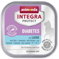 animonda ¦ Integra Protect - Diabetes - Lachs - 16 x 100g ¦ Diät-Nassfutter für Katzen in Schälchen zur Regulierung der Glucoseversorgung