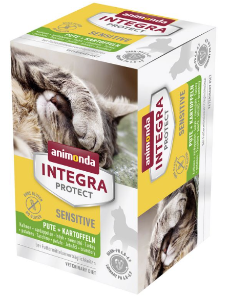 animonda ¦ Integra Protect - Sensitiv - Pute & Kartoffeln - 16 x 100g ¦ Diät-Nassfutter für Katzen mit Futtermittelunverträglichkeiten