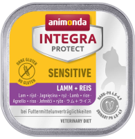 animonda¦ Integra Protect - Sensitive - Lamm & Reis -  16 x 100g ¦ Diät-Nassfutter für Katzen mit Futtermittelunverträglichkeiten