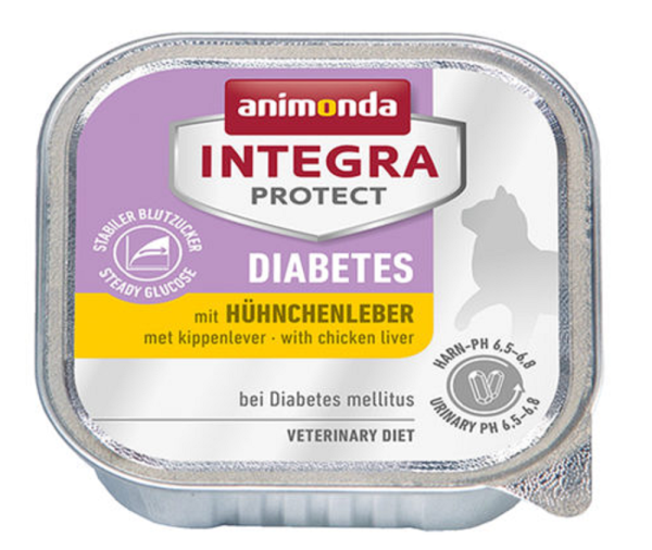 animonda ¦ Integra Protect - Diabetes - Hühnchenleber - 16 x 100g ¦ Diät-Nassfutter speziell für Katzen mit Diabetes mellitus