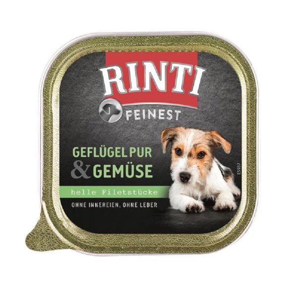 RINTI ¦ Feinest- Geflügel & Gemüse - 11 x 150 g ¦ Hundenassfutter