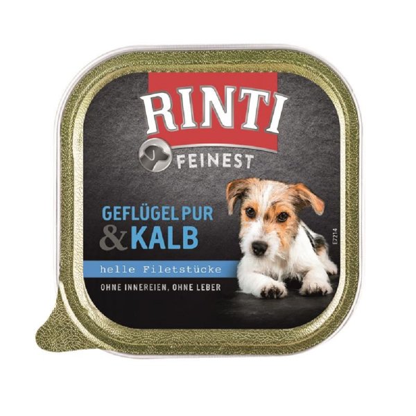RINTI ¦ Geflügel Pur & Kalb - 11x 150g ¦ Hundenassfutter