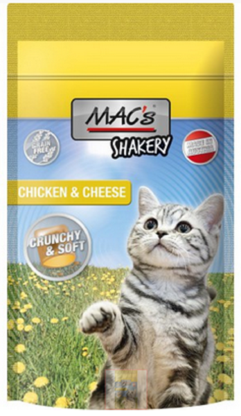 MACs - Shakery ¦ Huhn & Käse - 10 x 60g ¦ schmackhafter Leckerbissen / Snack für Katzen